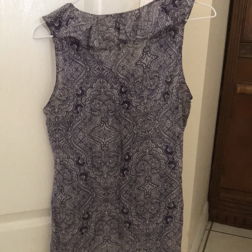 Ann Taylor ruffle paisley blouse - Picture 2 of 6